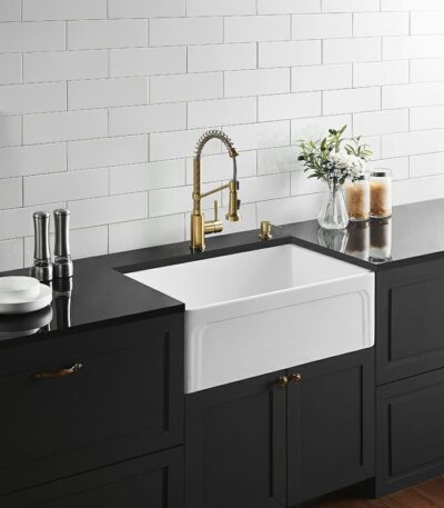 Kensington Fireclay Farmhouse Sink - Single Bowl - Gloss White - 758x453x254mm | FCS758GW