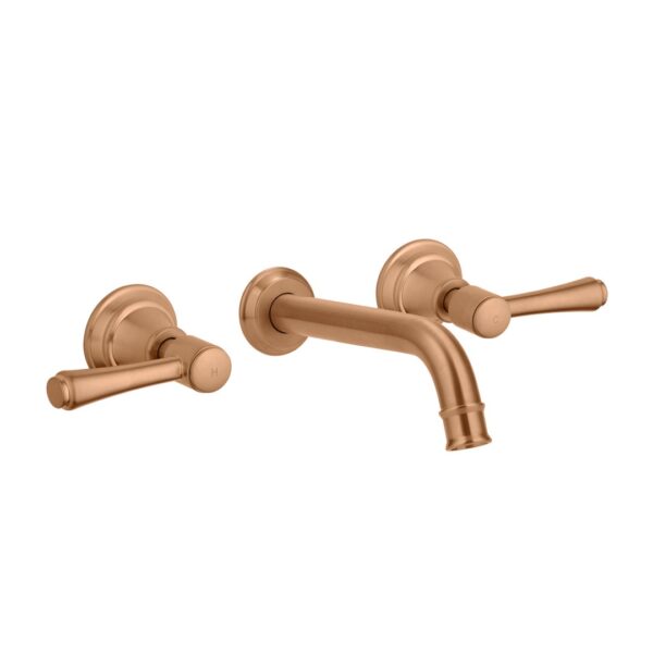 Kingsley Assembly Taps & Spout Set - Brushed Copper
