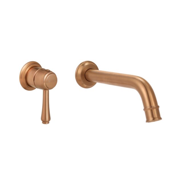 Kingsley Minimal Mixer & Spout Set - Brushed Copper
