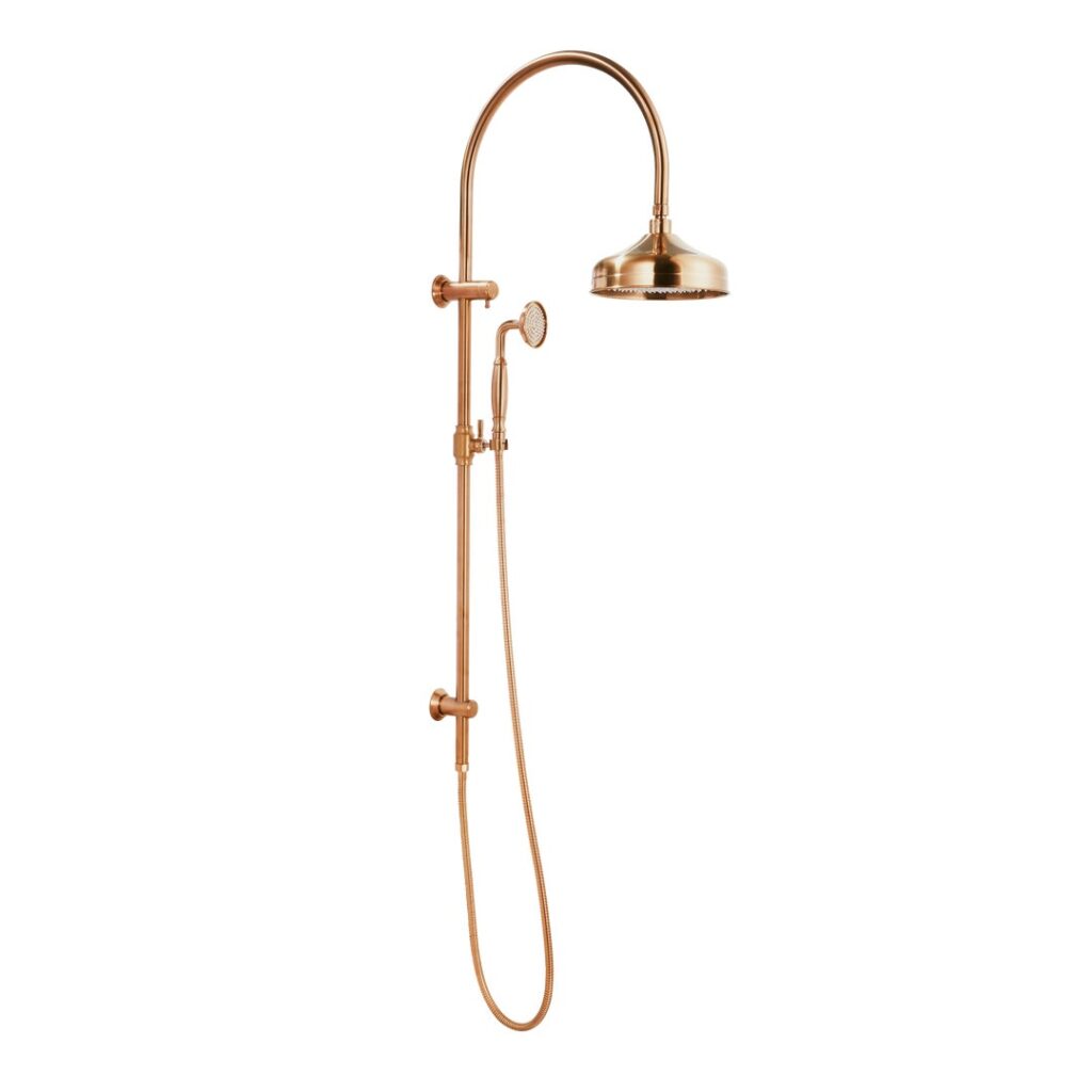 Kingsley Shower Rail Set - Brushed Copper