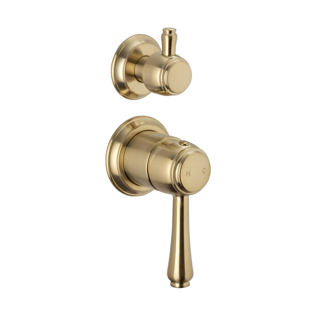 Kingsley Shower Top Diverter - Brushed Brass