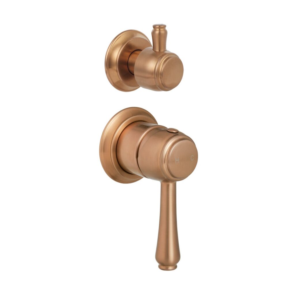 Kingsley Shower Top Diverter - Brushed Copper