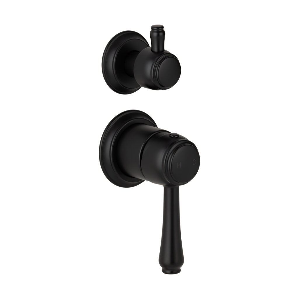 Kingsley Shower Top Diverter - Matte Black