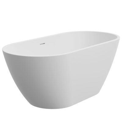 Koko Freestanding Acrylic Bath, 1500mm with Overflow, Matte White