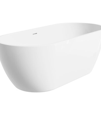 Koko Freestanding Acrylic Bath, 1680mm with Overflow, Gloss White