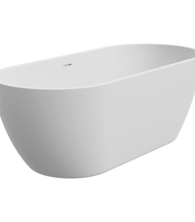 Koko Freestanding Acrylic Bath, 1680mm with Overflow, Matte White