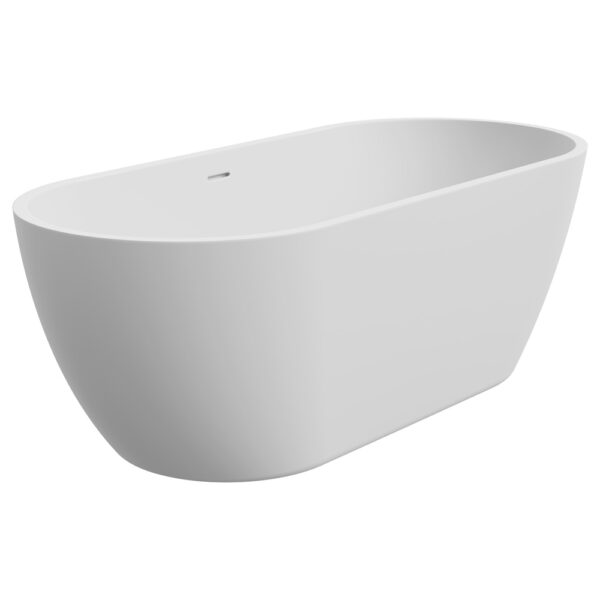 Koko Freestanding Acrylic Bath, 1680mm with Overflow, Matte White