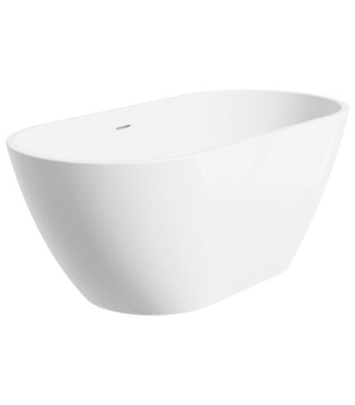 Koko Freestanding Acrylic Bath with Overflow, 1500mm, Gloss White