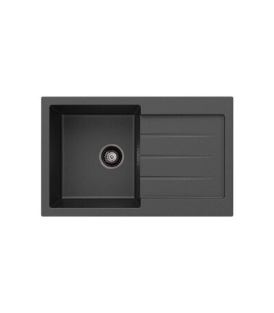 Kuro Granite 32L Single Kitchen Sink with Drainer, Matte Black