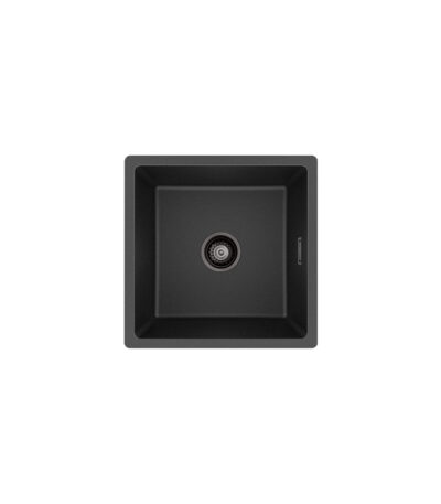 Kuro Granite 33L Single Bowl Kitchen Sink, Matte Black