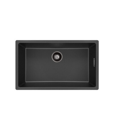 Kuro Granite 53L Single Bowl Kitchen Sink, Matte Black