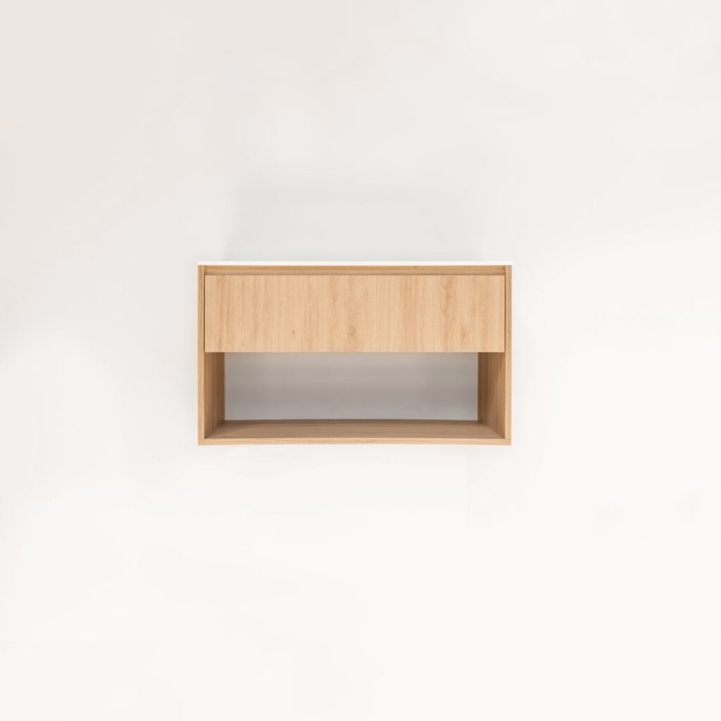 Kyah 1-Drawer with Shelf 900mm - Pure Oak - 1 Cut-Out