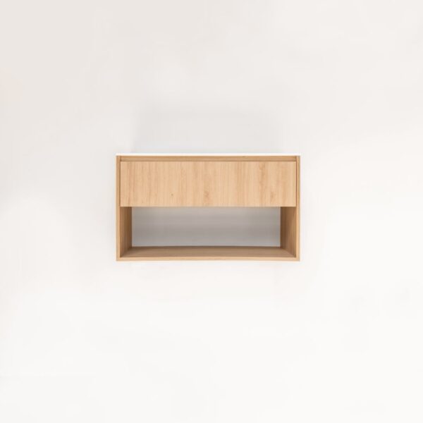 Kyah 1-Drawer with Shelf 900mm - Pure Oak - 1 Cut-Out