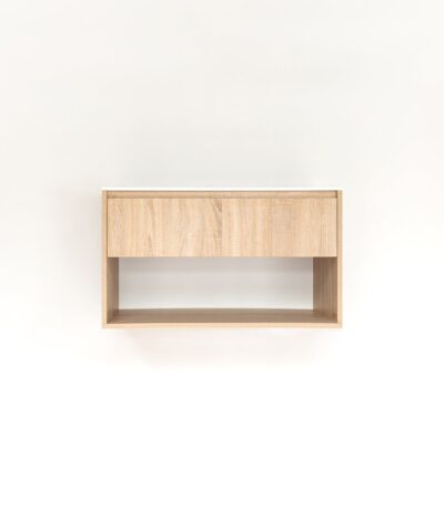 Kyah 1-Drawer with Shelf 900mm - White Ash Oak - 1 Cut-Out