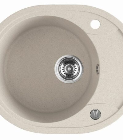 Laveo Dafne Beige Granite Single Bowl Stone Kitchen Sink - 470x580x198mm | LO-SBD483T