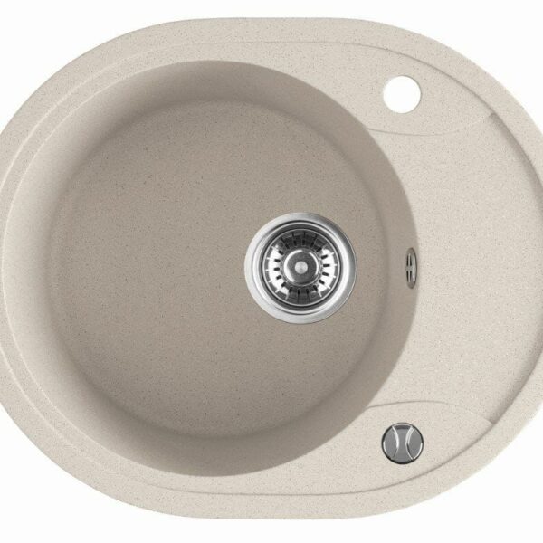 Laveo Dafne Beige Granite Single Bowl Stone Kitchen Sink - 470x580x198mm | LO-SBD483T