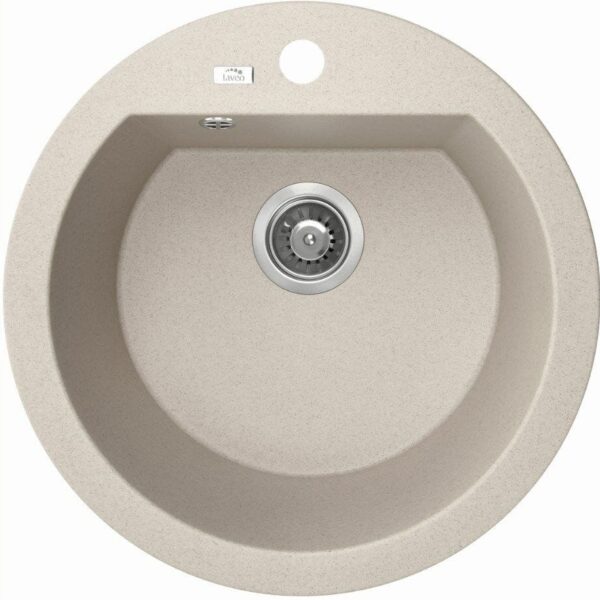 Laveo Dafne Beige Granite Single Bowl Stone Kitchen Sink - 510x205mm | LO-SBD480T
