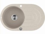 Laveo Dafne Beige Granite Single Bowl with Drain Board Stone Kitchen Sink - 470x780x204mm | LO-SBD481T