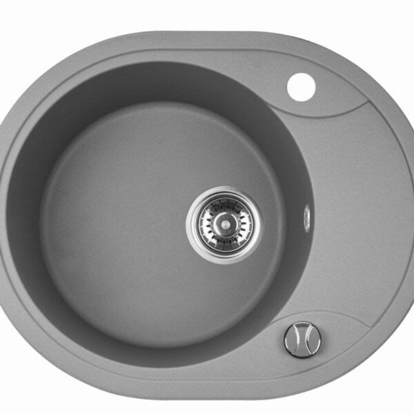 Laveo Dafne Grey Granite Single Bowl Stone Kitchen Sink - 470x580x198mm | LO-SBD583T