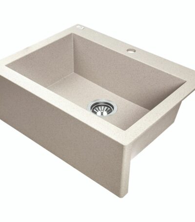 Laveo Komodo Beige Granite Double Bowl Stone Kitchen Sink - 490x580x220mm | LO-SBK410A