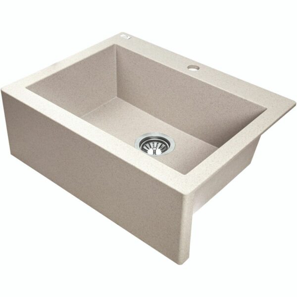 Laveo Komodo Beige Granite Double Bowl Stone Kitchen Sink - 490x580x220mm | LO-SBK410A