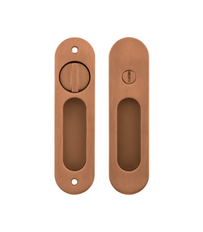 Leroy Sliding Door Privacy Set - Brushed Copper