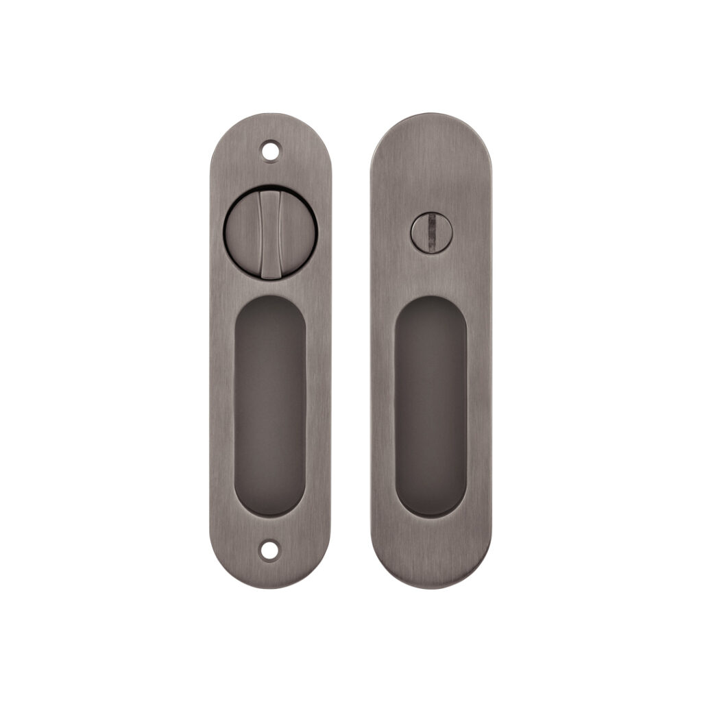 Leroy Sliding Door Privacy Set - Brushed Gunmetal