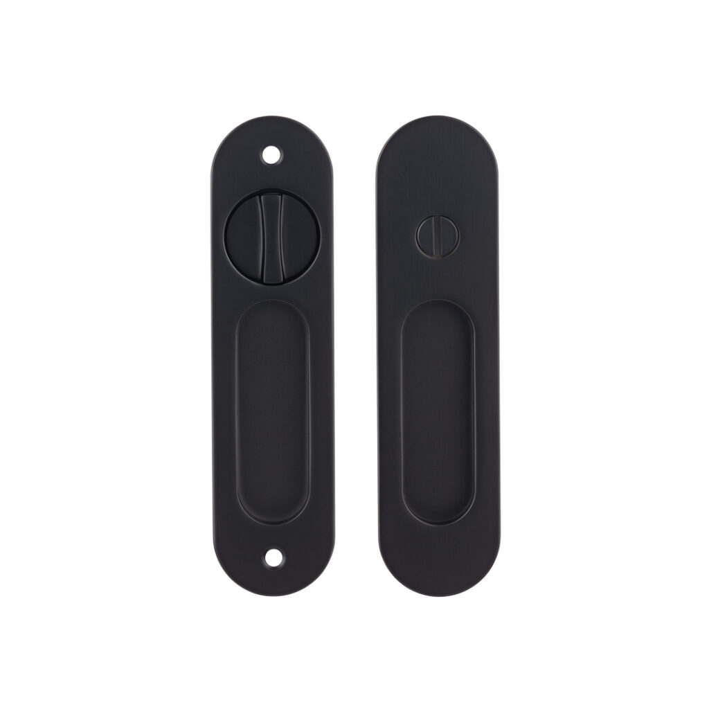 Leroy Sliding Door Privacy Set - Matte Black