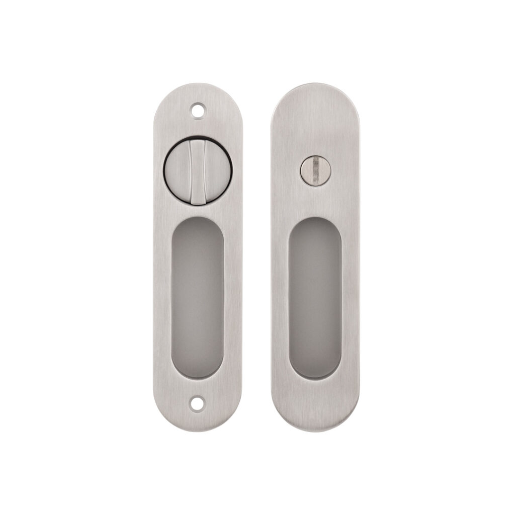Leroy Sliding Door Privacy Set - Stainless Steel
