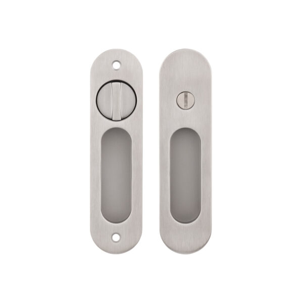 Leroy Sliding Door Privacy Set - Stainless Steel