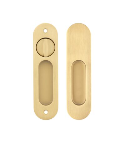 Leroy Sliding Double Door Privacy Set - Brushed Brass