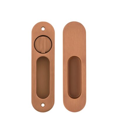 Leroy Sliding Double Door Privacy Set - Brushed Copper