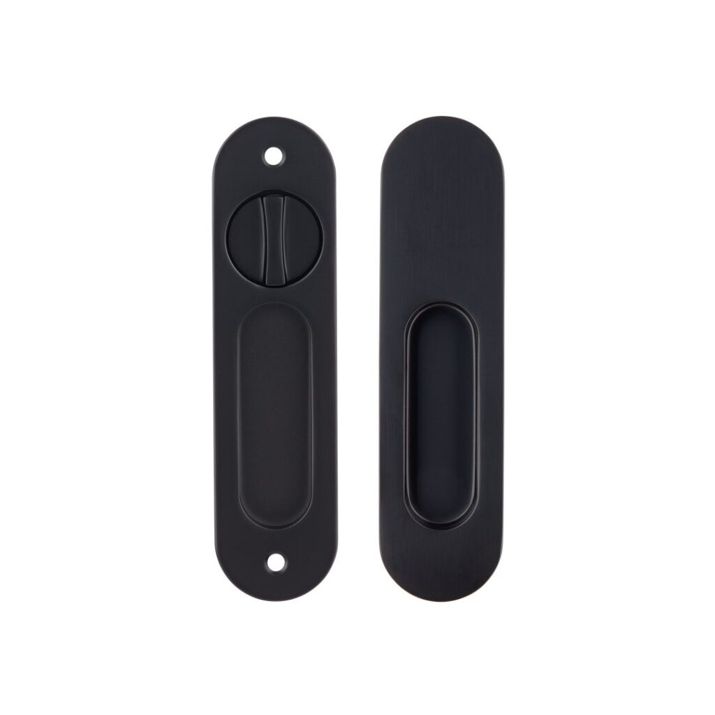 Leroy Sliding Double Door Privacy Set - Matte Black