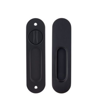 Leroy Sliding Double Door Privacy Set - Matte Black