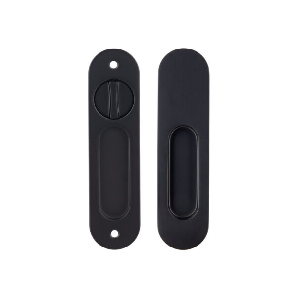 Leroy Sliding Double Door Privacy Set - Matte Black