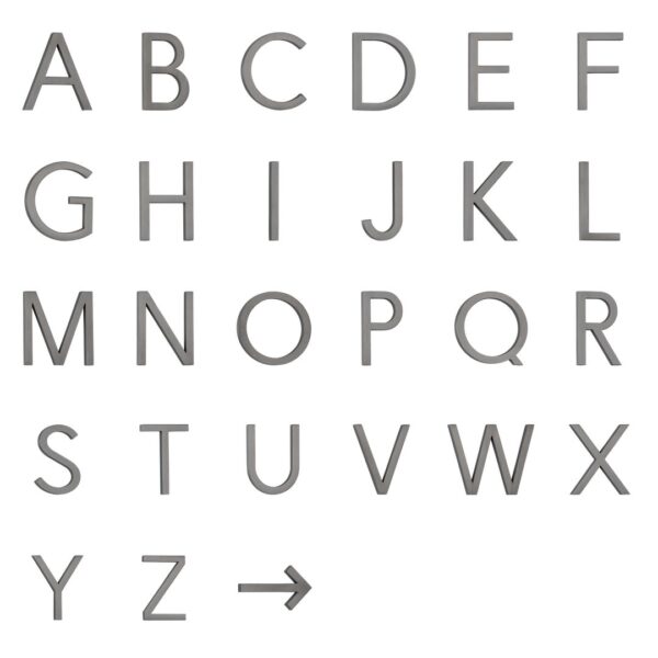 Lettering - Brushed Gunmetal