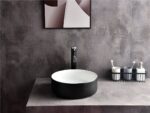 Levenge - 360mm Matte Black & Matte White Round Above Counter Basin - CLA-524B-MBW | 360x360x120mm
