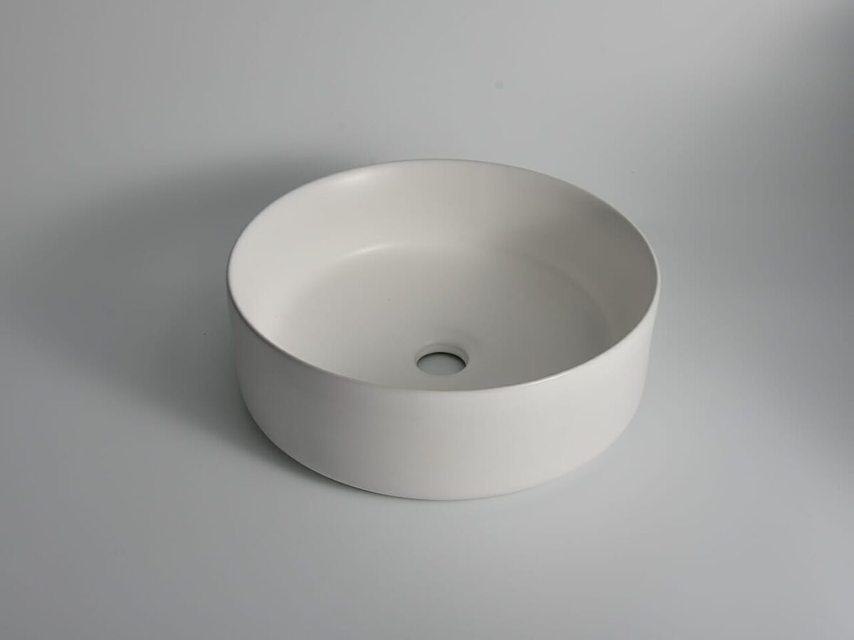 Levenge - 360mm Matte White Round Fine Ceramic Above Counter Basin - CLA-524B-MW | 360x360x120mm