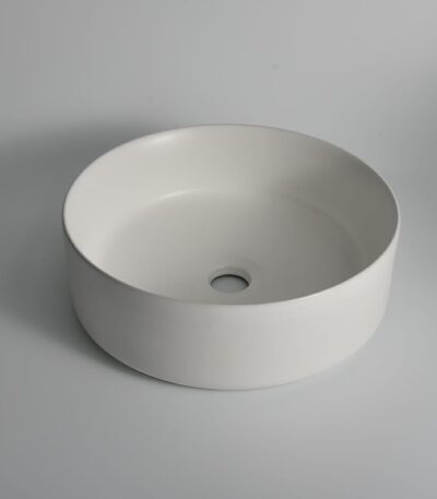 Levenge - 360mm Matte White Round Fine Ceramic Above Counter Basin - CLA-524B-MW | 360x360x120mm