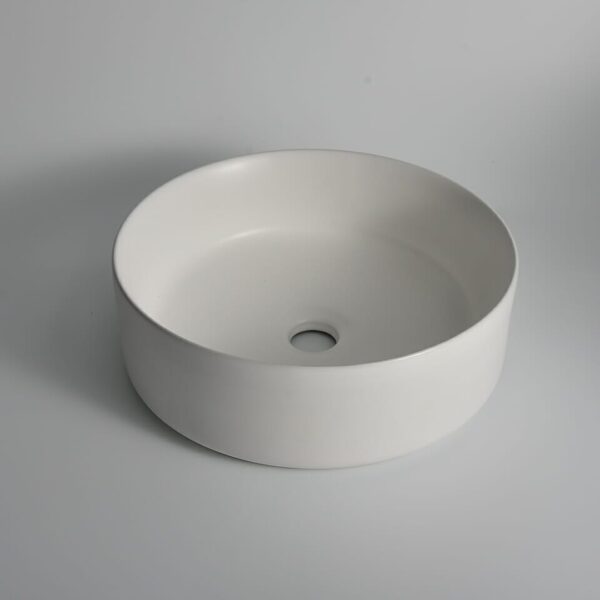 Levenge - 360mm Matte White Round Fine Ceramic Above Counter Basin - CLA-524B-MW | 360x360x120mm