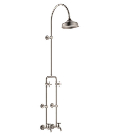 Lillian Exposed Rail Shower & Bath Set, Brushed Nickel