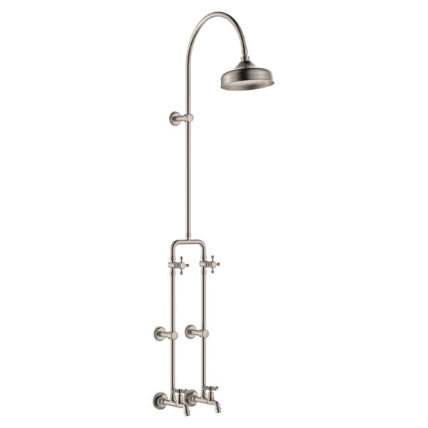 Lillian Exposed Rail Shower & Bath Set, Brushed Nickel