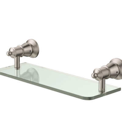 Lillian Glass Shelf, Brushed Nickel