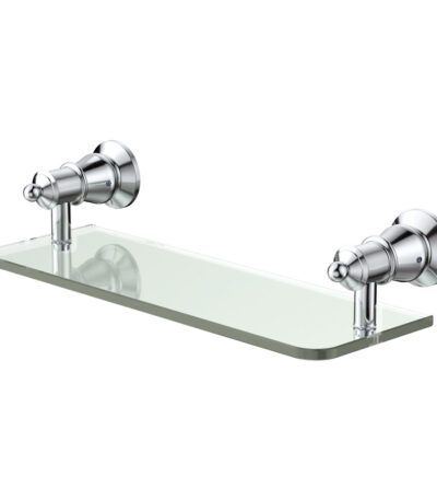 Lillian Glass Shelf, Chrome