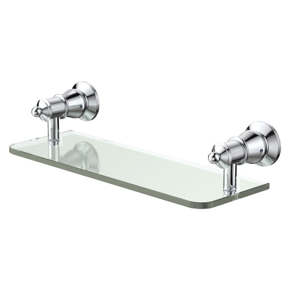Lillian Glass Shelf, Chrome