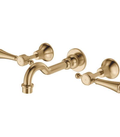 Lillian Lever Basin/Bath Wall Set, Urban Brass