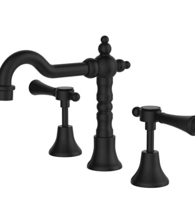 Lillian Lever Basin Set, Matte Black