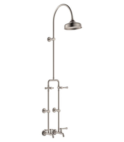 Lillian Lever Exposed Rail Shower & Bath Set, Brushed Nickel