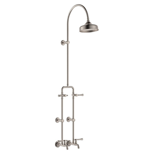 Lillian Lever Exposed Rail Shower & Bath Set, Brushed Nickel