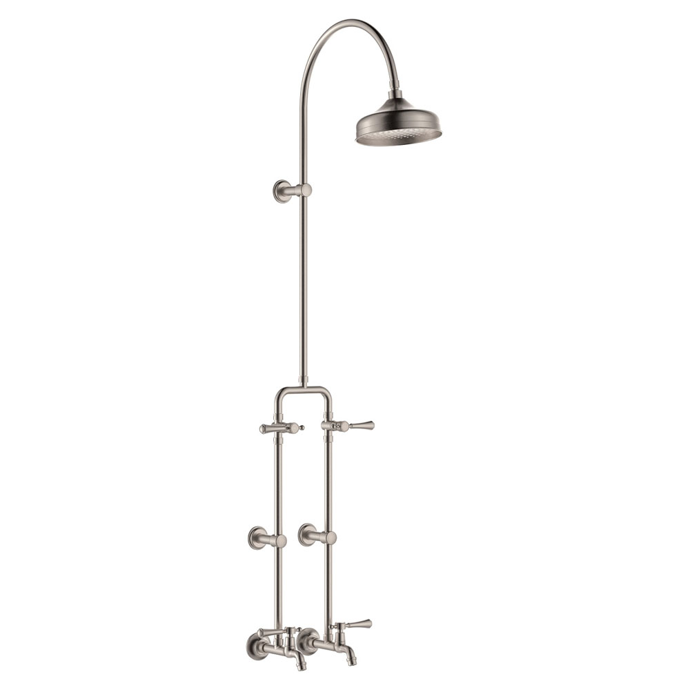 Lillian Lever Exposed Rail Shower & Bath Set, Brushed Nickel